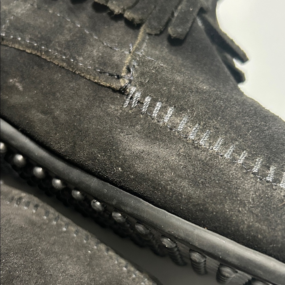 Minnetonka Black Fringe Suede Boots - Picture 7 of 7